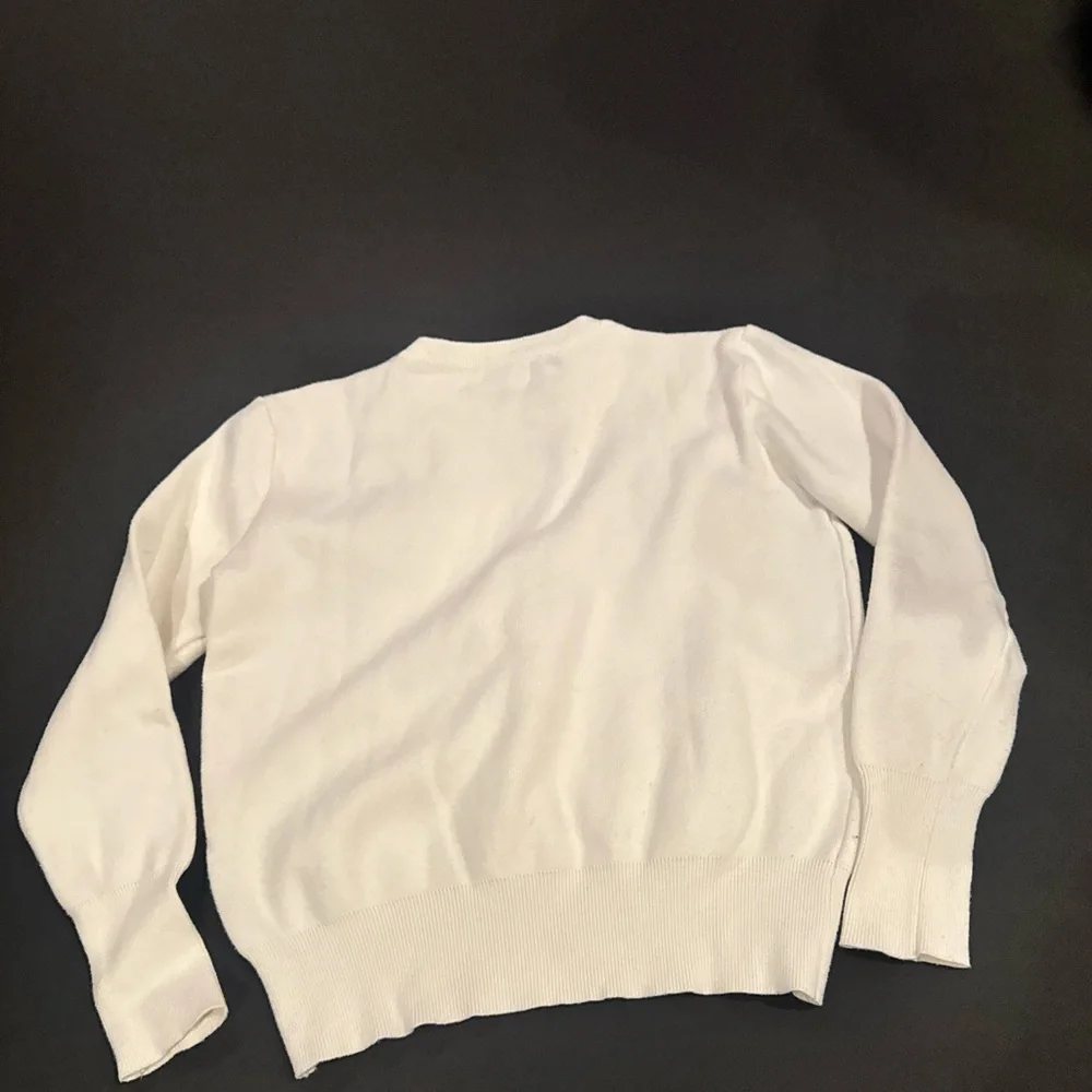 Lolita White Knit Faux Fur Sweater Y2K Barbiecore Coquette Vintage - Picture 5 of 8